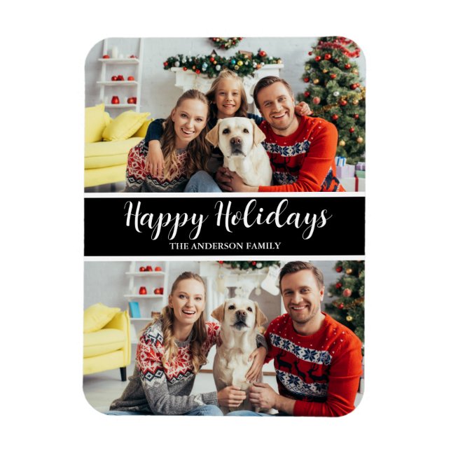 Familienfoto Collage Holiday Postkarte Magnet (Vertikal)