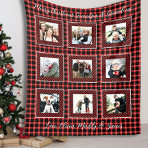 Familienfoto Collage Karierte Weihnachten