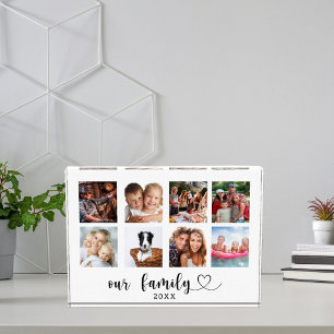 Familienfoto-Collage Liebesherz-Schrift klar Fotoblock