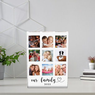 Familienfoto-Collage Liebesherz-Schrift klar Fotoblock