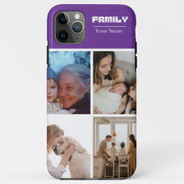 Familienfoto-Collage lila 4 Bilder Case-Mate iPhone Hülle