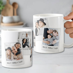 Familienfoto-Collage mit individuellem Text und 5  Kaffeetasse
