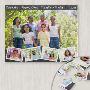 Familienfoto-Collage mit Zickzack-Fotostreifen
