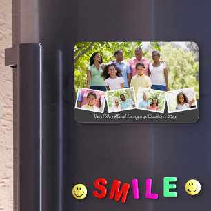 Familienfoto-Collage mit Zickzack-Fotostreifen fle Magnet