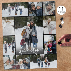 Familienfoto-Collage Moderne Schrift 11 Fotos