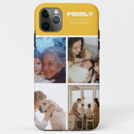 Familienfoto-Collage orange 4 Bilder Case-Mate iPhone Hülle