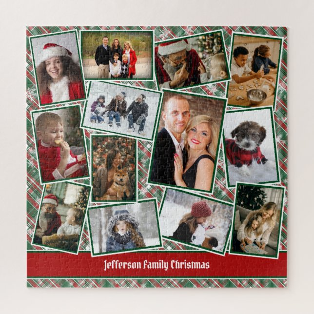 Familienfoto Collage Red Green Weihnachten (Vertikal)