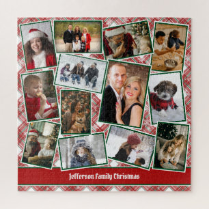 Familienfoto Collage Red Green Weihnachten