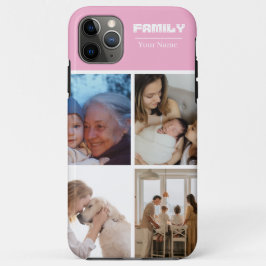 Familienfoto-Collage rosa 4 Bilder Case-Mate iPhone Hülle