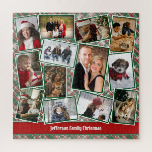 Familienfoto Collage Rotes Grün Weihnachten