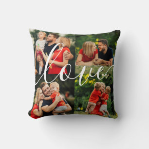 Familienfoto-Collage-Script-Liebe Kissen