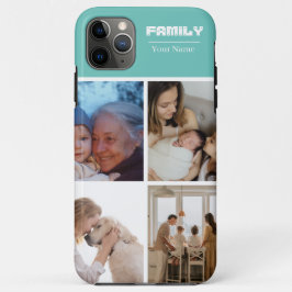Familienfoto-Collage Türkis 4 Bilder Case-Mate iPhone Hülle