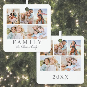 Familienfoto-Collage Weihnachten Ornament Aus Metall