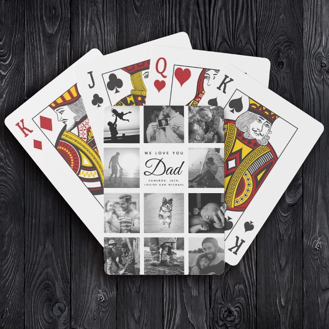 Familienfoto Collage WIR LIEBE SIE Vater Trendy Co Spielkarten (Von Creator hochgeladen)