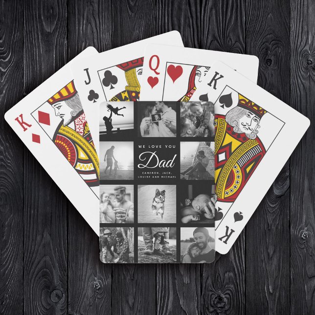 Familienfoto Collage WIR LIEBE SIE Vater Trendy Co Spielkarten (Von Creator hochgeladen)