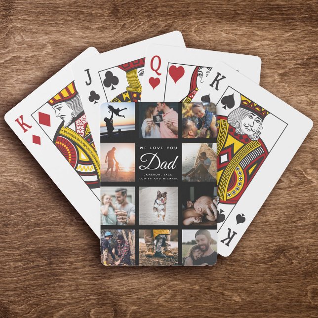 Familienfoto Collage WIR LIEBE SIE Vater Trendy Co Spielkarten (Von Creator hochgeladen)