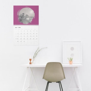 Familienfoto-Erinnerungen in Pinselstrich-Kreisen Kalender