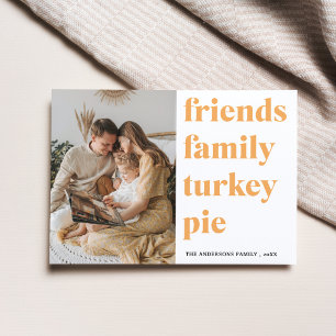 Familienfoto   Freunde Familien Truthahn-Pastete   Postkarte