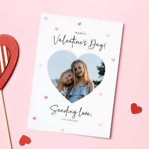 Familienfoto Herzform Valentinstagskarte Einladung