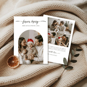 Familienfoto mit Baby für immer frohe Weihnachten
