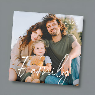 Familienfoto Moderne Coole Typografie Magnet
