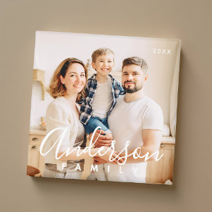 Familienfoto Moderne Einfache Kursivschrift Magnet
