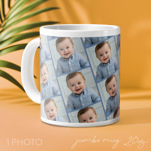 Familienfoto-Muster im All-Over-Print - Quadratisc Jumbo-Tasse