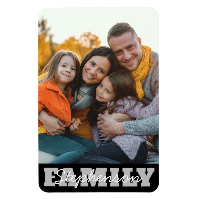 Familienfoto Name Magnet (Vertikal)