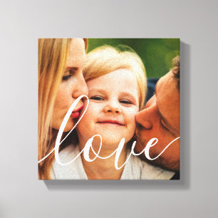 Familienfoto Schrift Liebe Leinwanddruck