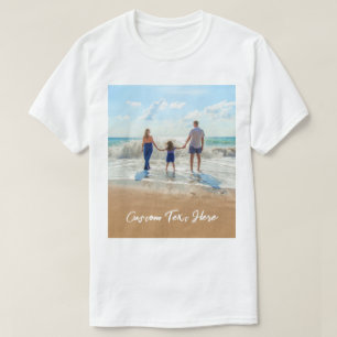 Familienfoto-T-Shirt mit personalisiertem Text und T-Shirt