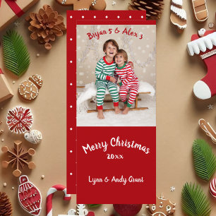 Familienfoto-Weihnachtserinnerung-Feiertagskarte Feiertagskarte