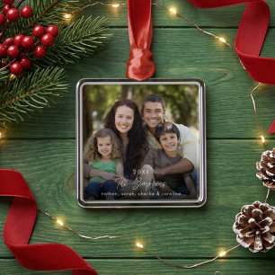 Familienfoto-Weihnachtserinnerung Ornament Aus Metall