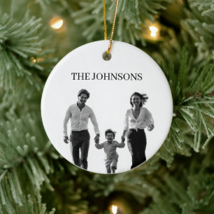 Familienfoto-Weihnachtsschmuck-Geschenk Keramik Ornament