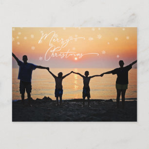 Familienfoto Weiße Frohe Weihnachten Schrift Schne Postkarte