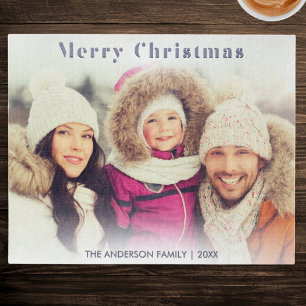Familienfoto Winterurlaub Modern Frohe Weihnachten