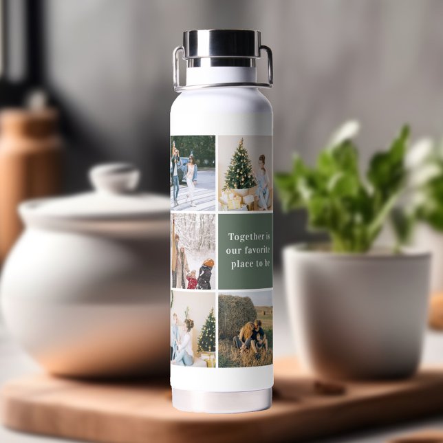 FamilienfotoCollage ist unser Favorit Trinkflasche (Von Creator hochgeladen)