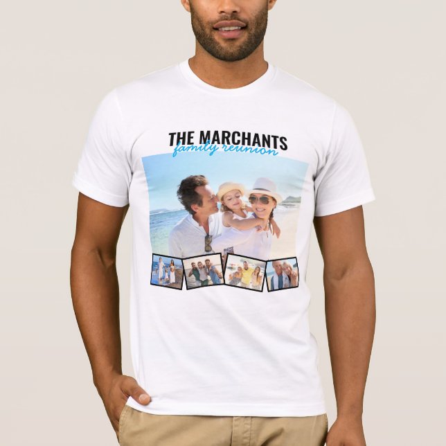 Familienfotografie Collage Editable Wiedersehen Pe T-Shirt (Vorderseite)