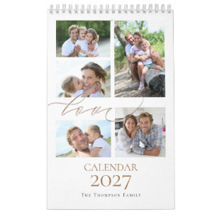 Familienfotos Collage Liebesschrift 2027 Kalender