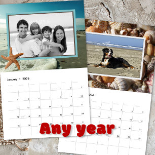 Familienfotos Strand Leben Ozean Muscheln Kalender