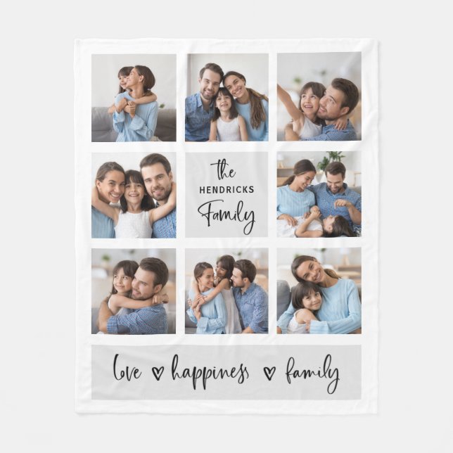 Familienfotosammlung| Chic Modern Script Fleecedecke (Vorderseite)