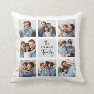 Familienfotosammlung  Chic Modern Script Kissen