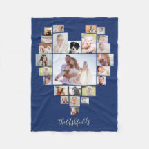 Familienfotosammlung Herz 25 Bilder Name Blau