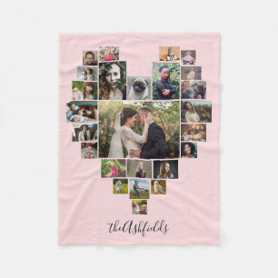 Familienfotosammlung Herz 25 Bilder Name Rosa Fleecedecke