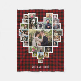 Familienfotosammlung Herz 25 Bilder Name Rot Karie Fleecedecke