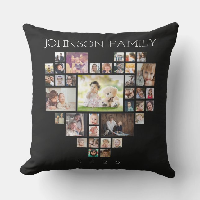 Familienfotosammlung (Personalisieren von Foto und Kissen (Vorderseite)