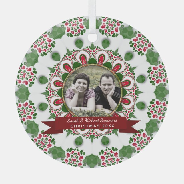 Familienfreunde bleiben Foto-Geschenk Ornament Aus Glas (Vorderseite)