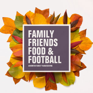 Familienfreunde Essen und Fußball lila Erntedank Serviette