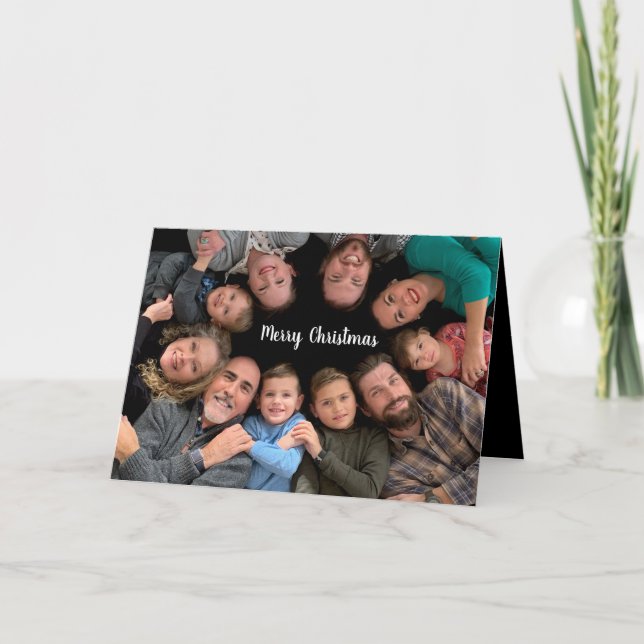 Familienfreundliches Weihnachts-Foto Feiertagskarte (Vorderseite)