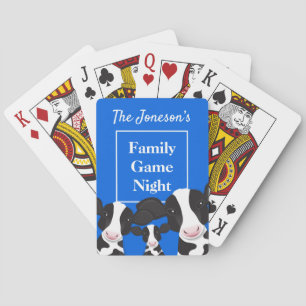 Familiengame Nacht Name Blaue weiße Kühe Spielkarten