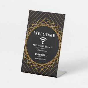 Familiengast Modernes WIFI-Passwort Sockelschild